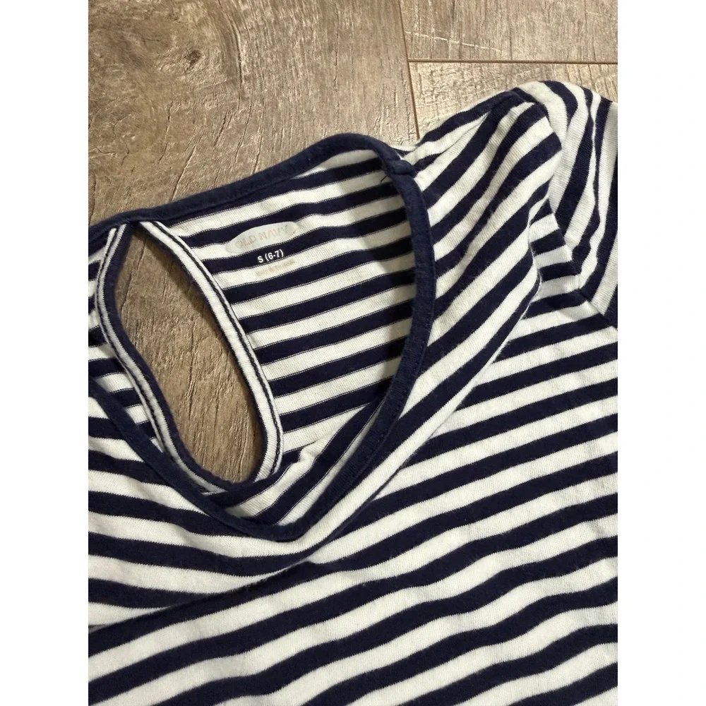 Old Navy Girls Striped Dress Bundle 2 Tiered Cami Skater Navy White Size S 6-7